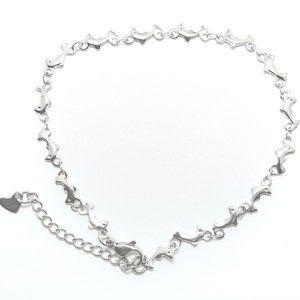 Stainless Steel Dolphin Anklet Silver Tone